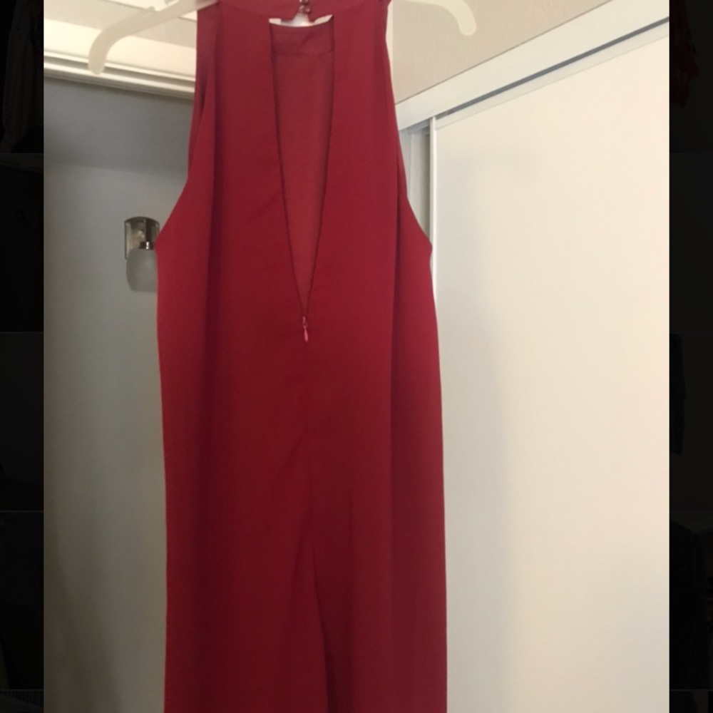 Red knee length dress